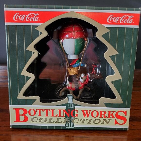 VTG Coca-Cola Bottling Works Hot Air Balloon Christmas Tree Ornament 1996 - Picture 5 of 6